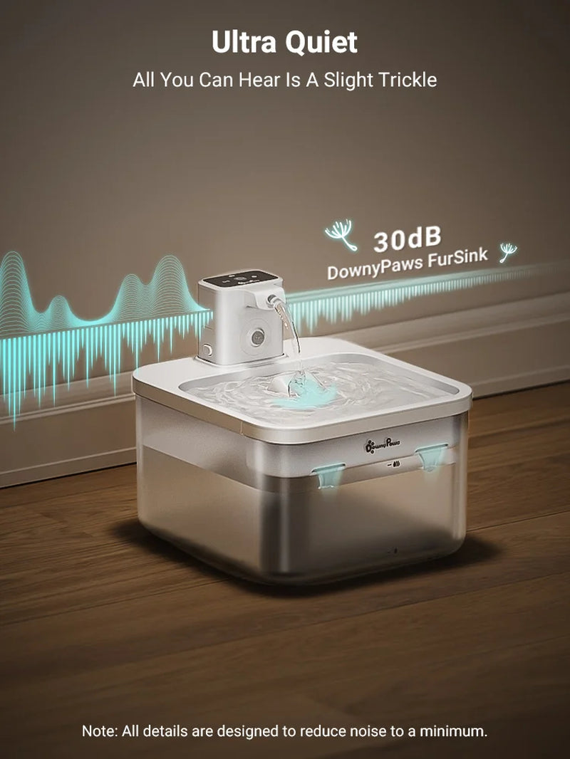 2.5L Wireless Cat Water Fountain Battery Operated Automatic Pet Water Fountain with Motion Sensor Dog Water Dispenser