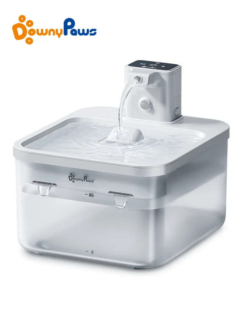 2.5L Wireless Cat Water Fountain Battery Operated Automatic Pet Water Fountain with Motion Sensor Dog Water Dispenser